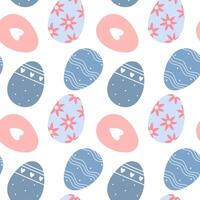 Seamless pattern with Easter eggs, Happy Easter. vector