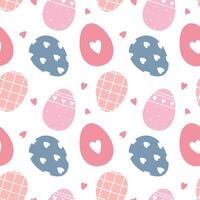 Seamless pattern with Easter eggs, Happy Easter. vector