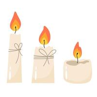 Wax candles for decoration or holiday vector