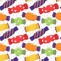 Seamless pattern with bright candies. Decorative background vector