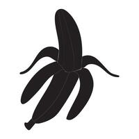 Banana black outline and silhouette icon design illustration vector