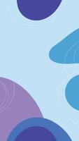 Abstract illustration with geometric shapes, vertical background with copy space, blue, purple and white colours, ovals, circles and lines vector