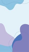 Abstract illustration with irregular geometric shapes and lines, vertical background with copy space, blue, purple and white colours vector