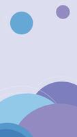 Abstract illustration with circles, vertical background with copy space, blue, purple and white colours vector