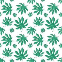 seamless pattern with green leaves vector