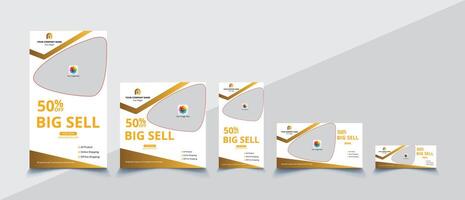 Set of editable modern minimal social media posts and web ads template vector