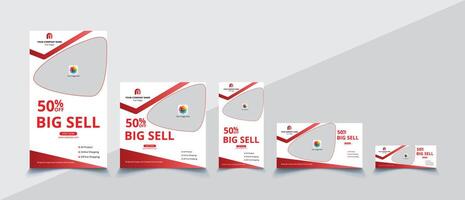 Set of editable modern minimal social media posts and web ads template vector