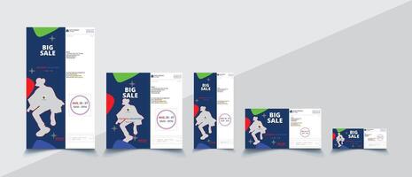 Set of editable modern minimal social media posts and web ads template vector