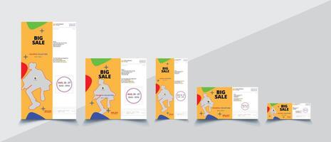 Set of editable modern minimal social media posts and web ads template vector