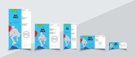Set of editable modern minimal social media posts and web ads template vector