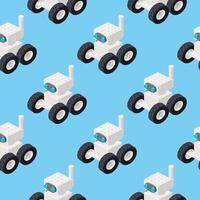 Pattern of a white robot in isometry. vector