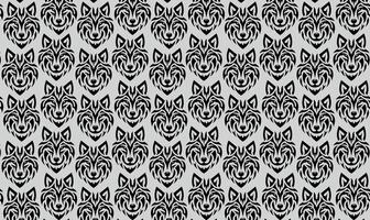 Wolf black and white illustration, for logos, backgrounds and textures pattern vector