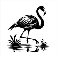 Flamingo silhouette. flat flamingo silhouette isolated on a white background. Flamingo icon design. Flamingo symbol illustration vector