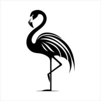Flamingo silhouette. flat flamingo silhouette isolated on a white background. Flamingo icon design. Flamingo symbol illustration vector