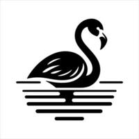 Flamingo silhouette. flat flamingo silhouette isolated on a white background. Flamingo icon design. Flamingo symbol illustration vector