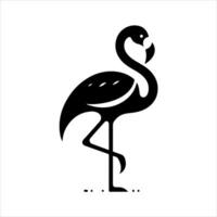 Flamingo silhouette. flat flamingo silhouette isolated on a white background. Flamingo icon design. Flamingo symbol illustration vector