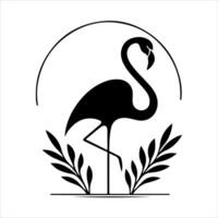 Flamingo silhouette. flat flamingo silhouette isolated on a white background. Flamingo icon design. Flamingo symbol illustration vector