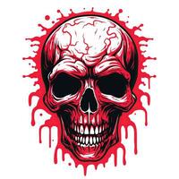 Eternal Agony Twisted Expression of Zombie Skull vector