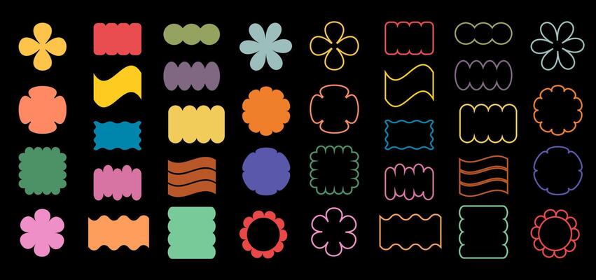 Brutal modern contemporary figure. Abstract geometric shapes and icons. Swiss design aesthetic.