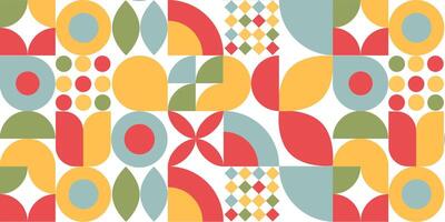 Abstract geometric mosaic scandinavian style pattern. Fashionable bright symbols, shapes for backgrounds and banners. in minimalistic style. vector