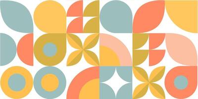 Abstract geometric mosaic scandinavian style pattern. Fashionable bright symbols, shapes for backgrounds and banners. in minimalistic style. vector