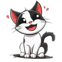 Smiling cartoon cat with a lively expression vector