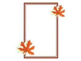Autumn Leaves Line Art Frame Background vector