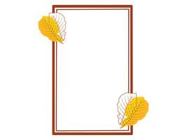 Frame Autumn Leaves Sketch Line Art vector