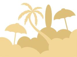 Beach View on Summer Background Illustration vector