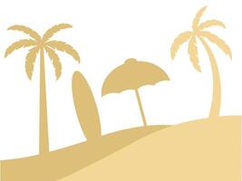 Beach View on Summer Background Illustration vector