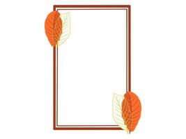 Frame Autumn Leaves Sketch Line Art vector
