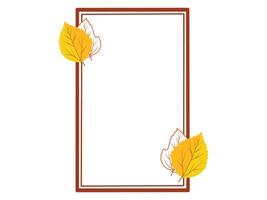 Autumn Leaves Line Art Frame Background vector