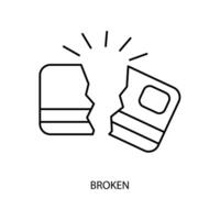broken concept line icon. Simple element illustration. broken concept outline symbol design. vector