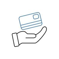 credit card concept line icon. Simple element illustration. credit card concept outline symbol design. vector