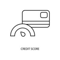 credit score concept line icon. Simple element illustration. credit score concept outline symbol design. vector