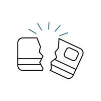 broken concept line icon. Simple element illustration. broken concept outline symbol design. vector