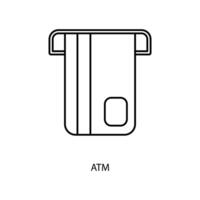 atm concept line icon. Simple element illustration. atm concept outline symbol design. vector