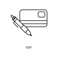edit concept line icon. Simple element illustration. edit concept outline symbol design. vector