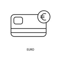 euro concept line icon. Simple element illustration. euro concept outline symbol design. vector