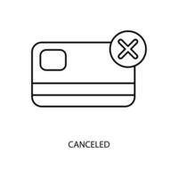 canceled concept line icon. Simple element illustration. canceled concept outline symbol design. vector