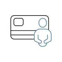 card holder concept line icon. Simple element illustration. card holder concept outline symbol design. vector