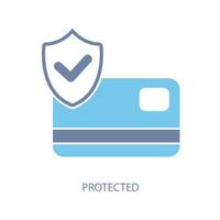 protected concept line icon. Simple element illustration. protected concept outline symbol design. vector