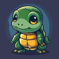 Charming Turtle Warrior Minimalist Design vector
