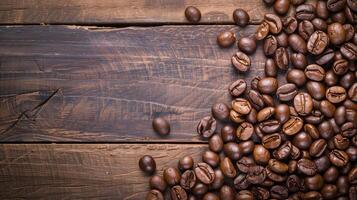 Best-selling specialty coffee beans on rustic wood background photo