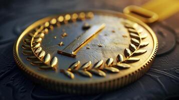 An elegant gold medal is a symbol of achievement photo