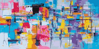 Abstract painting rainbow color. Abstract paintbrush multi color background, for background design, leaflet, brochure, banner. vector