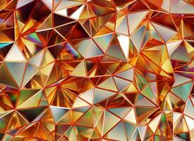 Luxury Abstract Realistic Gold Crystal Texture Reflection Close Up Background 3D rendering photo