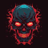 Dreadful Zombie Evil Skull Halloween vector
