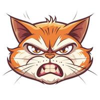 Mad cartoon cat with an exaggerated angry face in style vector