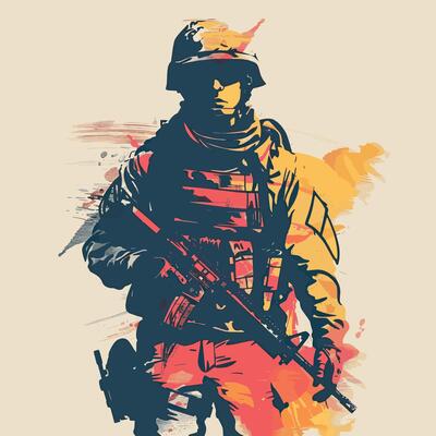 Minimalist Army Man Illustration